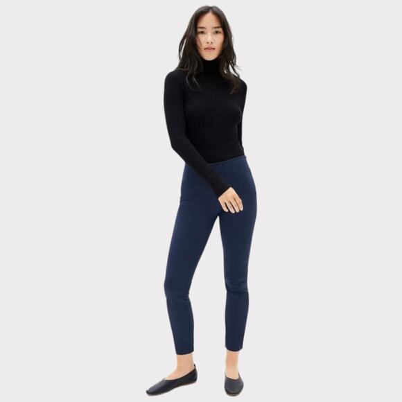 Everlane The Side-Zip Stretch Cotton Pant in Navy sz 6 - Picture 1 of 12